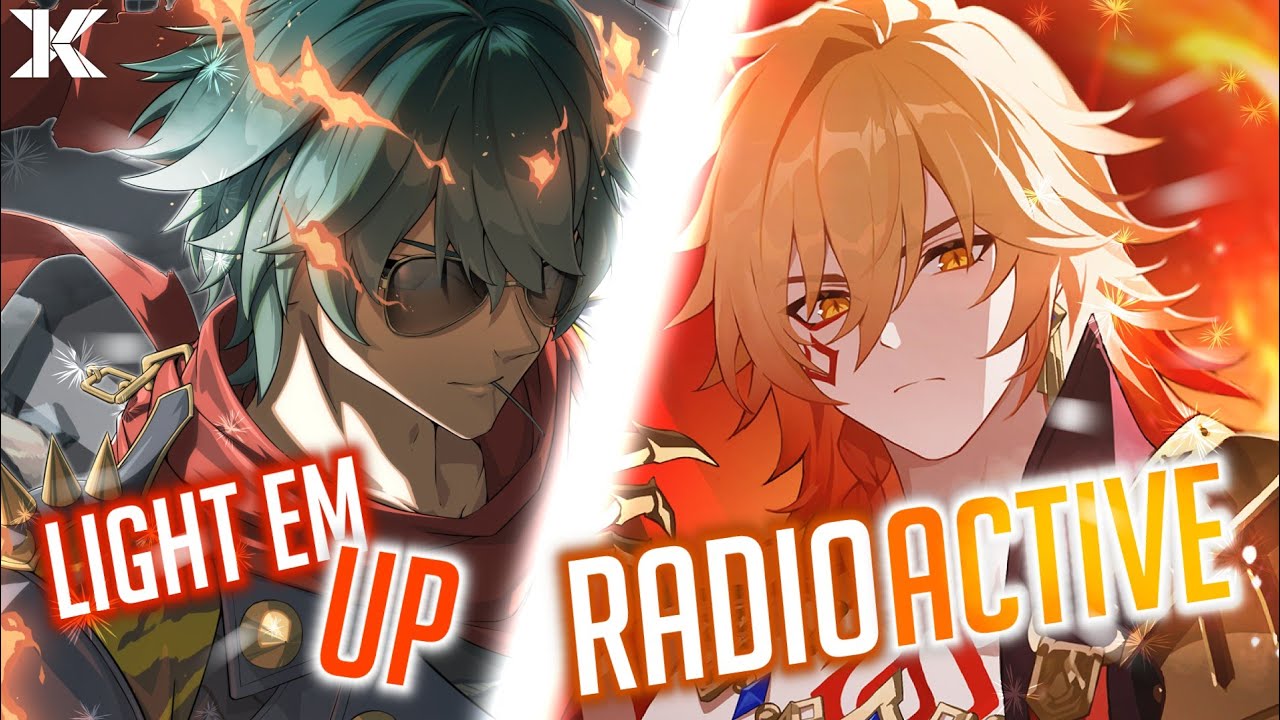 Nightcore - Light Em Up x Radioactive (Switching Vocals / Lyrics)