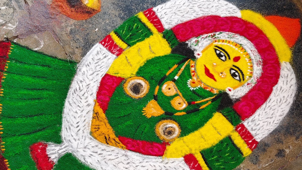 ఉయ్యూరు వీరమ్మ తల్లి 🙏🙏 || Vuyyuru veeramma thalli Rangoli 🙏 || festival || veeramma thalli ||