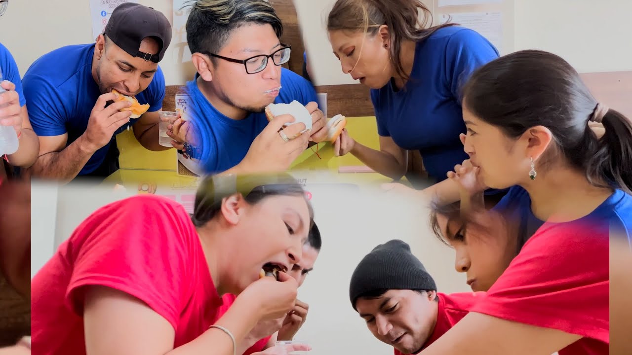 carrera de atracones el equipo que se come las 20 donas más rápido gana
