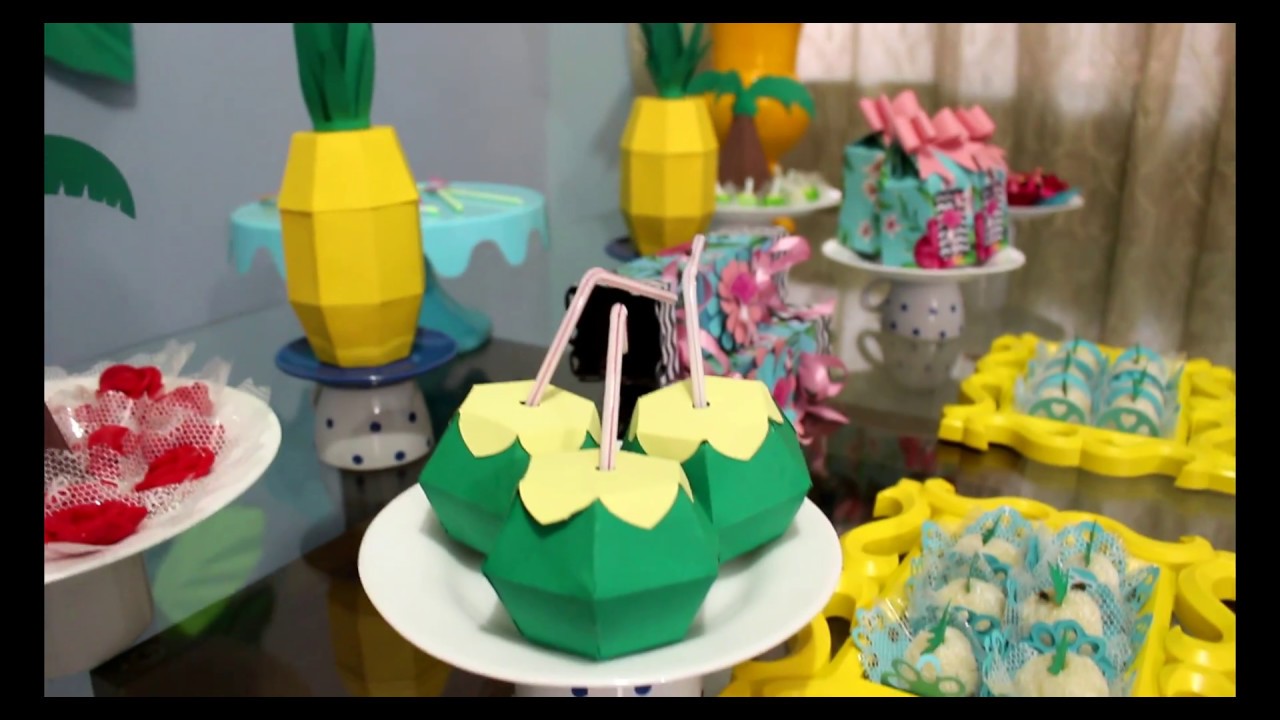 IDEIAS para #festatropical/flamingo e abacaxi- decoração de aniversário | Festa em casa