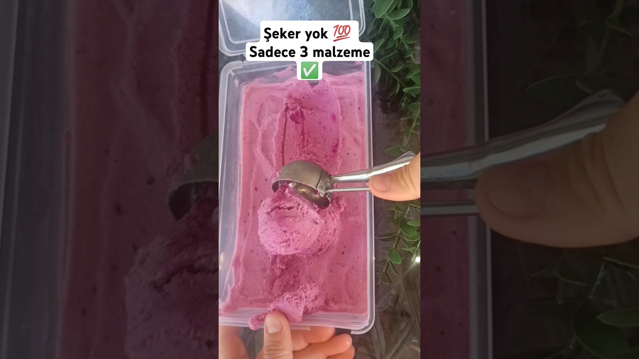 Şeker yok 💯 sadece 3 malzeme ✅ #iyifikir #pratik #dondurma #icecream