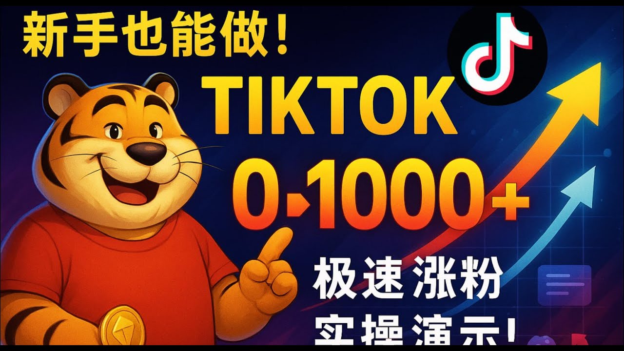 【TikTok涨粉】方法，新手也能立即学会！从0到1000+只要几分钟⚡揭秘TK爆款内容背后的数据逻辑！🔥新手必看海外抖音引流秘诀 #TikTok涨粉#TikTok运营 #胖虎引流 #web3推广
