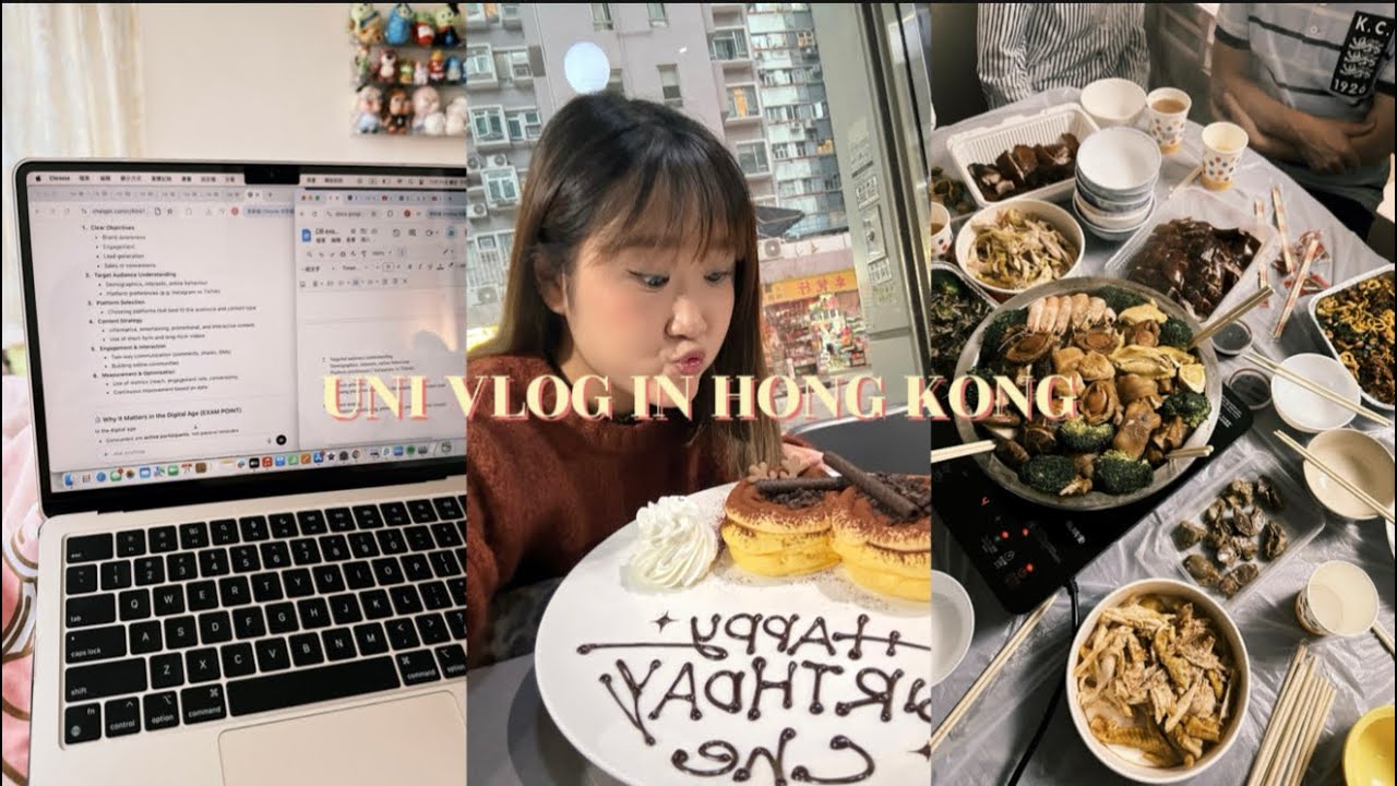 UNI VLOG🇭🇰| 溫書日常 | Sem￼尾快崩潰了😫？！| 收到可愛的三眼仔xx |冬至飯💕 |與姊妹們的慶生飯🎂