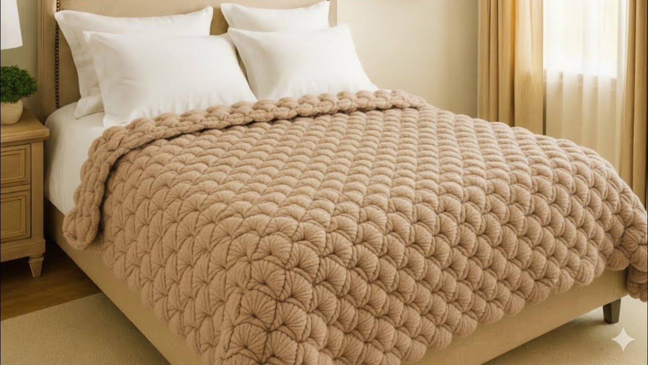 طريقة عمل بطانية كروشيه فاخرة | كروشيه بطانية تركي  Tutorial | Turkish Crochet Blanket