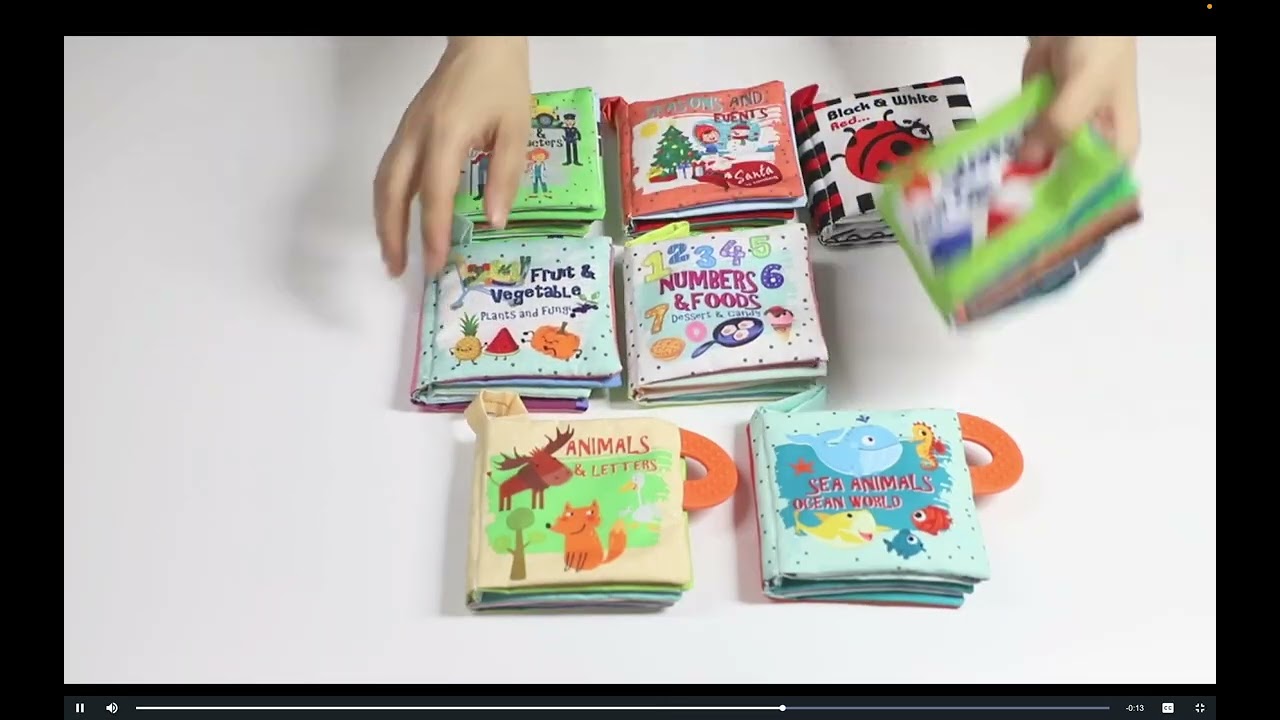 Educational Mini Cloth Books (8-Piece Set) | My First Soft Baby Books