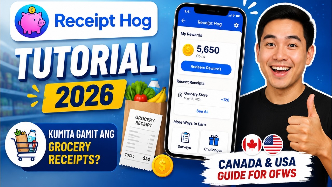 Receipt Hog Tutorial 2026 | Kumita Gamit Grocery Receipts? Canada & USA | OFWs | English Subtitles