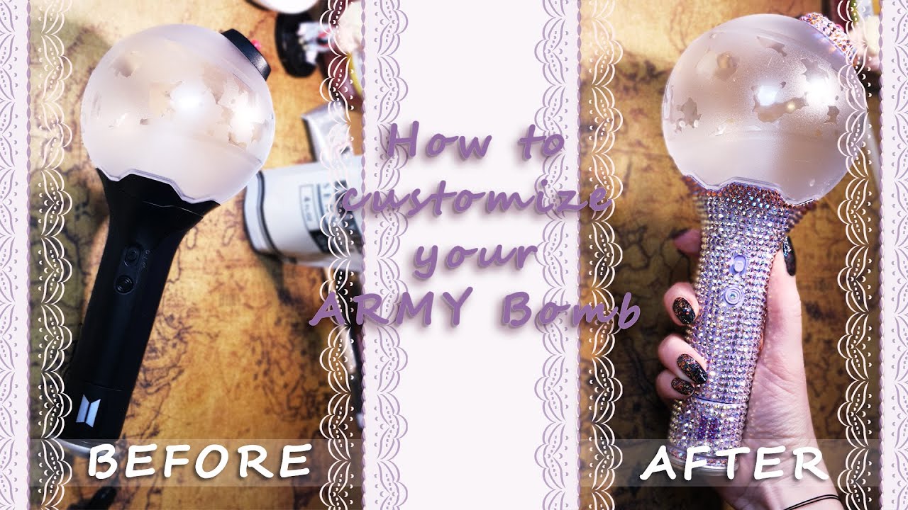 Customizing my ARMY Bomb with Swarovski crystals✨아미밤 커스텀