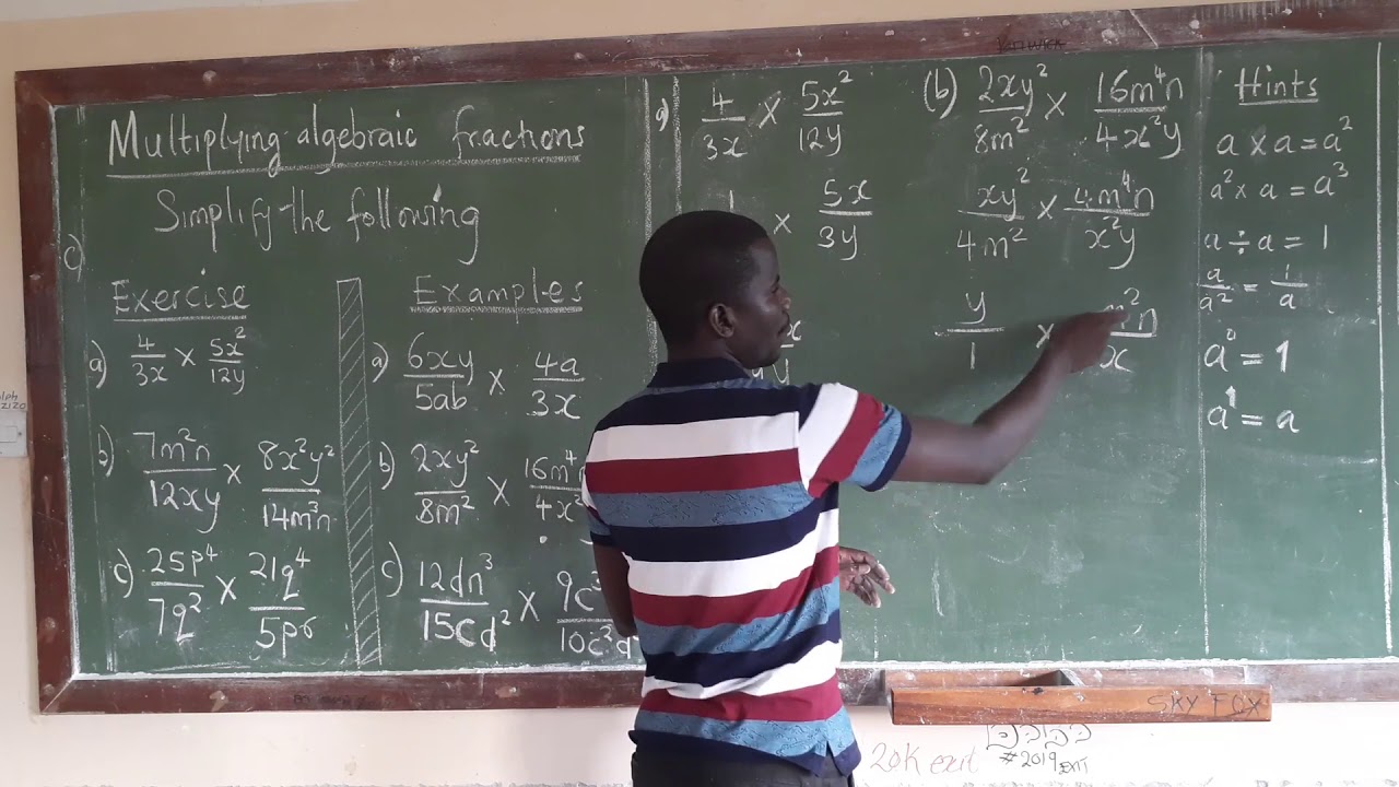 multiplication of algebraic fractions