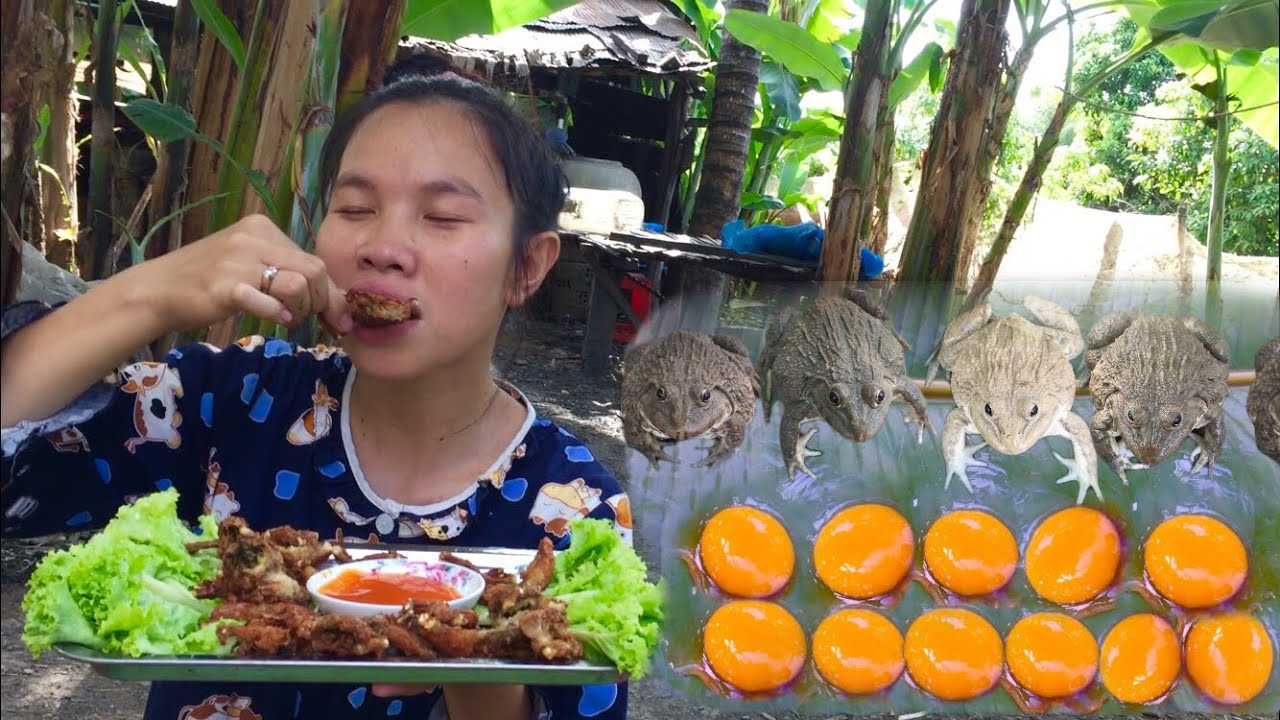 Amazing Cooking Frog Fried Crispy Recipe - Cooking Frog with Eggs