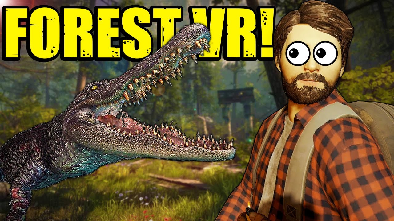 We Escaped Alligators With a Raft In Virtual Reality! - The Forest Multiplayer Survival VR
