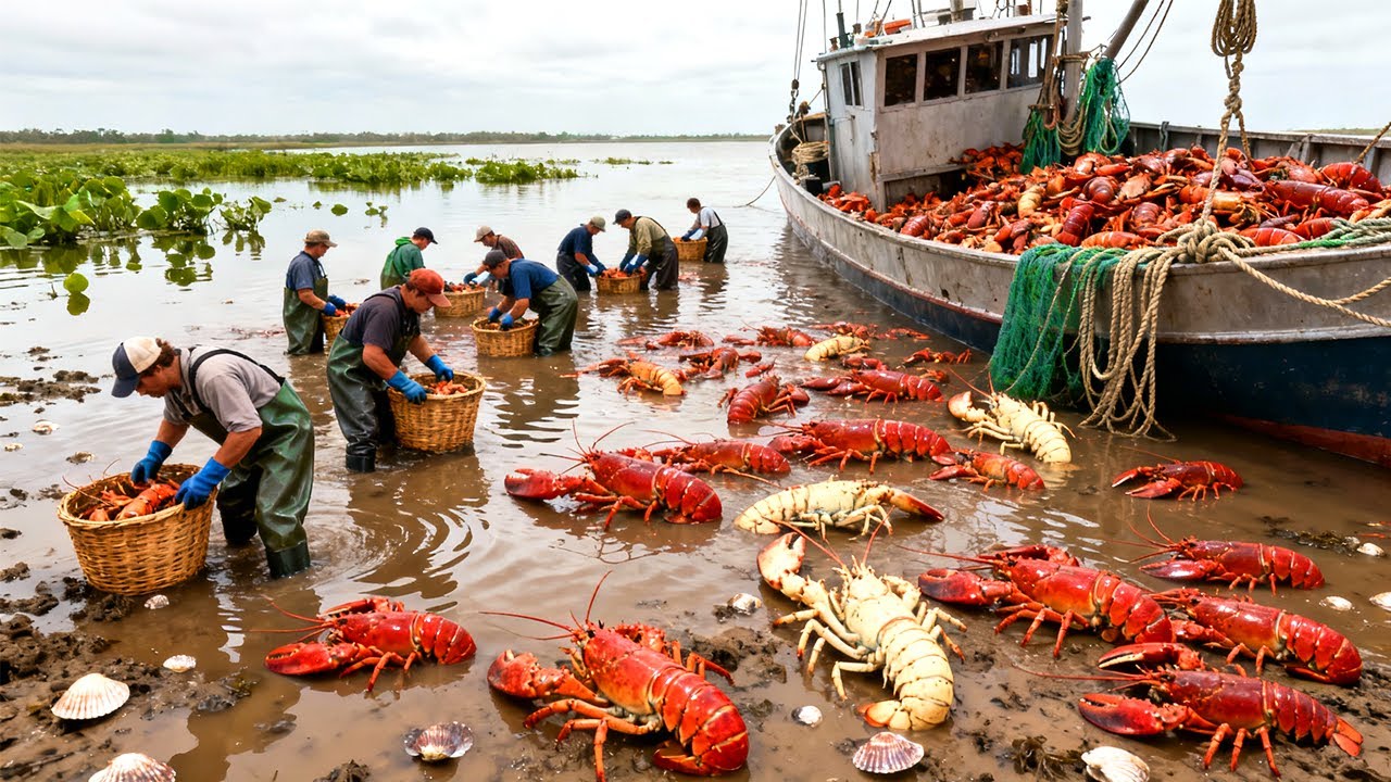 C&oacute;mo capturan f&aacute;cilmente miles de camarones gigantes cada d&iacute;a &iexcl;No lo vas a creer!