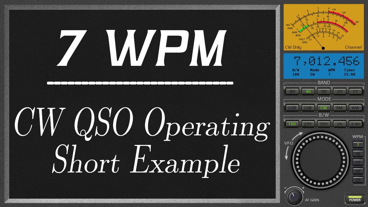 7wpm CW QSO Operating Short Example, cw course