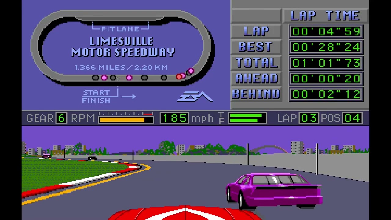 Mario Andretti Racing (Mega Drive, PAL)|Stock Car|Limesville|Time: 4:19.91|Lap: 27.38 #sega #racing
