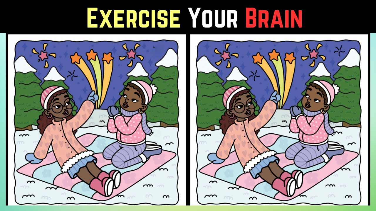Find the Difference Between The Pictures of Families Enjoying Winter Fun Part 2