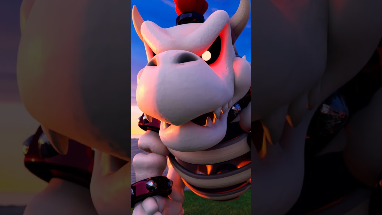 Bowser gets hit by a Lightning and transform into a Skeleton Bowser  #animation #mario #bowser