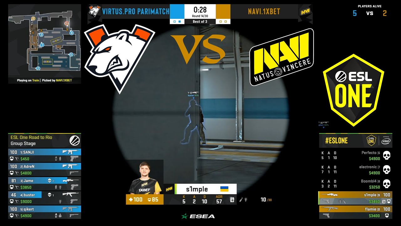 Navi vs Virtus Pro - Train - ESL Road to Rio MAJOR - HIGHLIGHTS | CSGO