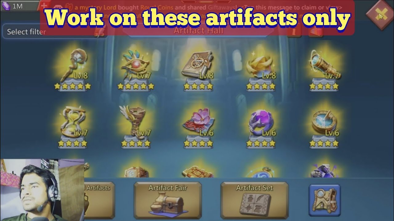 Artifacts guide Lords Mobile