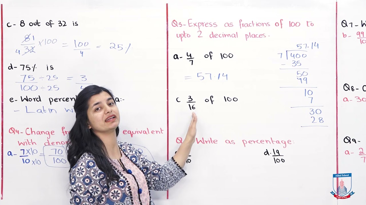 Class 5 - Mathematics - Chapter 4 - Lecture 10 - Exercise 4c (Q3 to Q9) - Allied Schools
