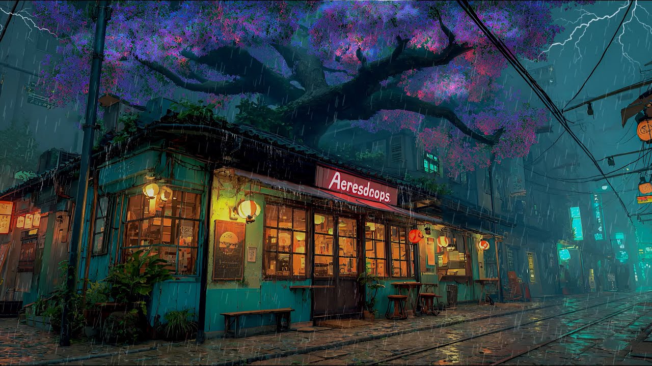 Rainy Streets 1980s 🌧️ Lofi Hip Hop City Beats for Study & Relax | 12 Hours Chill Mix