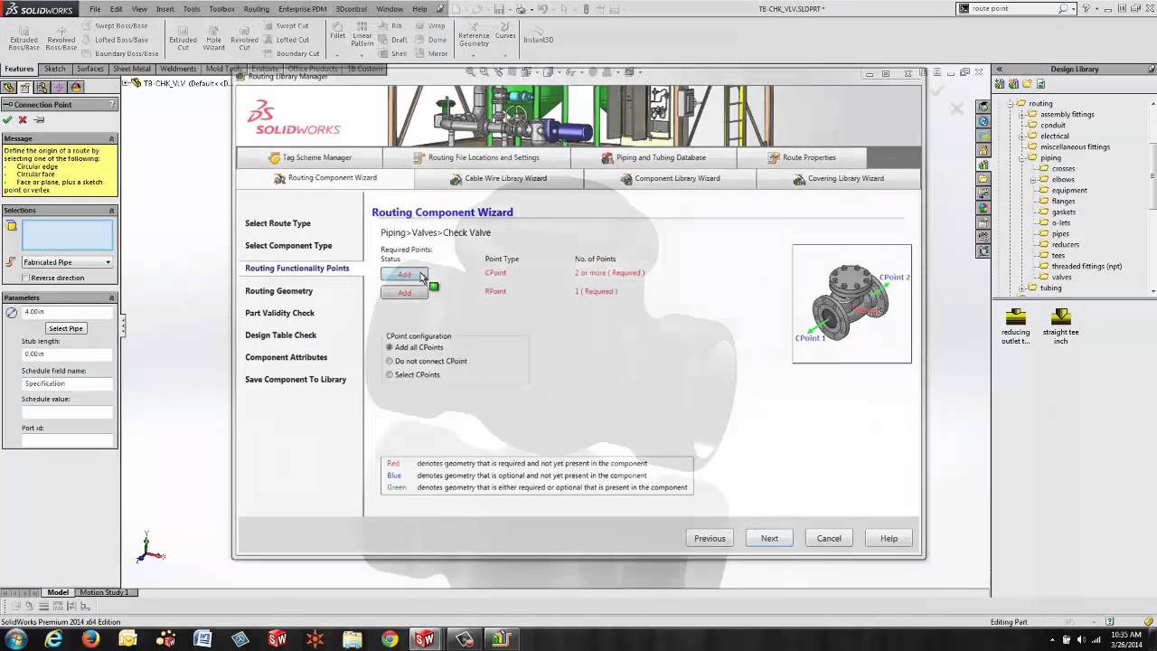SOLIDWORKS – Routing Component Wizard