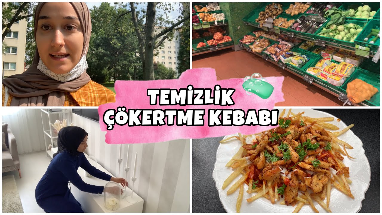 🚶🏻‍♀️MÜŞTERİYE GİTTİM | 🧼 GÜNLÜK TEMİZLİK | 🍟 ÇÖKERTME KEBABI YAPTIM😋
