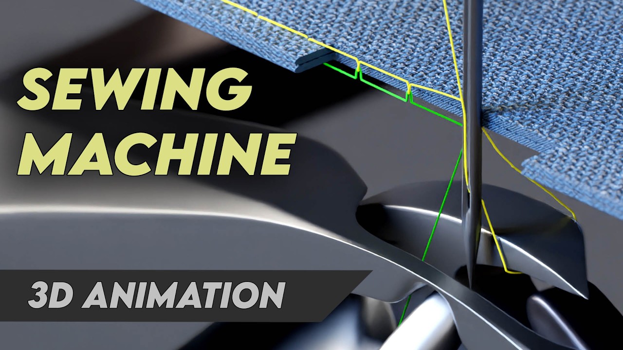 How does sewing machine work? 3d animation. सिलाई मशीन कैसे काम करती है?
