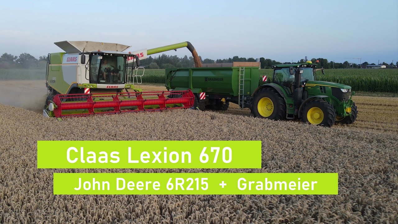 Weizenernte 2023 | Claas Lexion 670 + Vario 750 | John Deere 6R215 + Grabmeier 22-Tonner