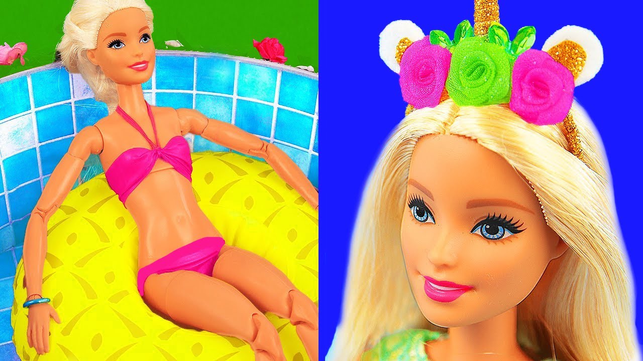 5-minute Barbie Hacks; DIY Barbie Swimming Pool, LOL dollhouse, and more