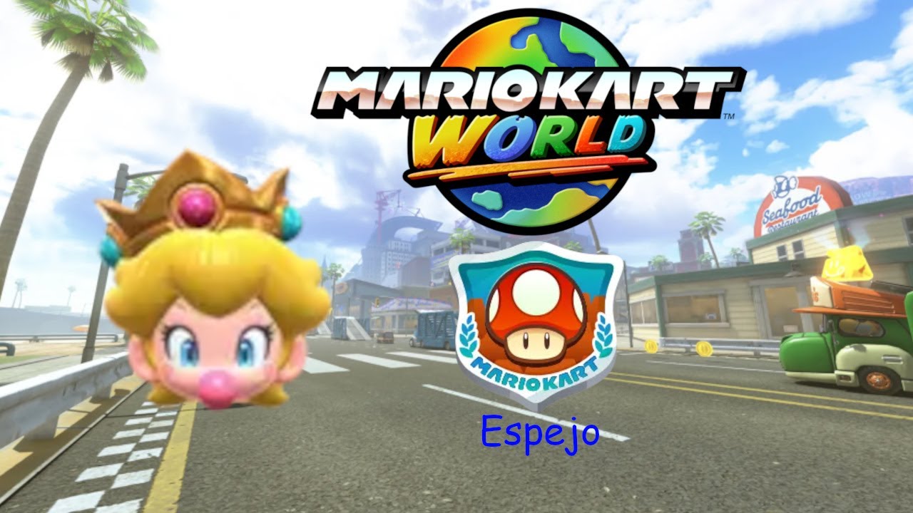 MARIO KART WORLD | COPA CHAMPIÑON CON BEBE PEACH (ESPEJO) 🍄🏆 | CarGamer5