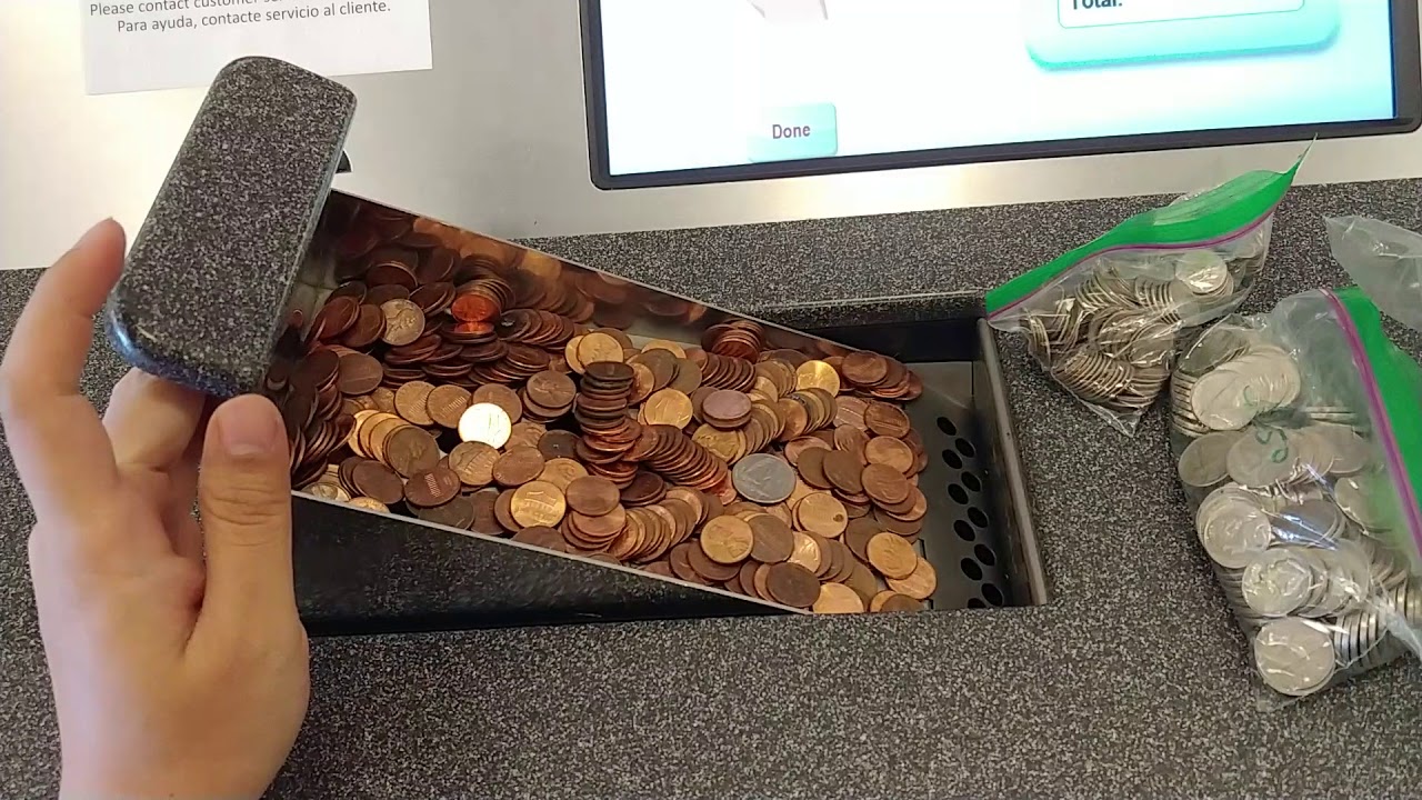 Depositing a ton of coins at a coinstar