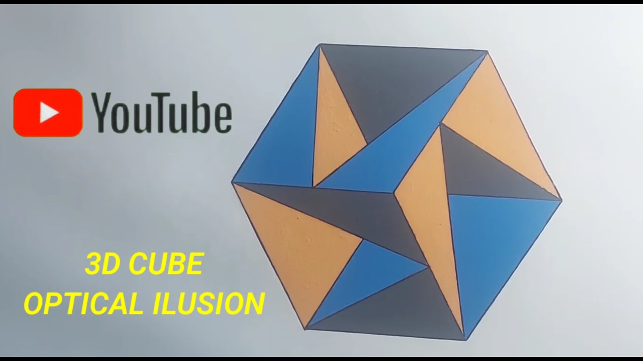 3DIMENSION CUBE MOTIF PAINT | CREATIVE 3D WALL PAINT | OPTICAL ILLUSION 3D WALL PAINTING SIMPLE