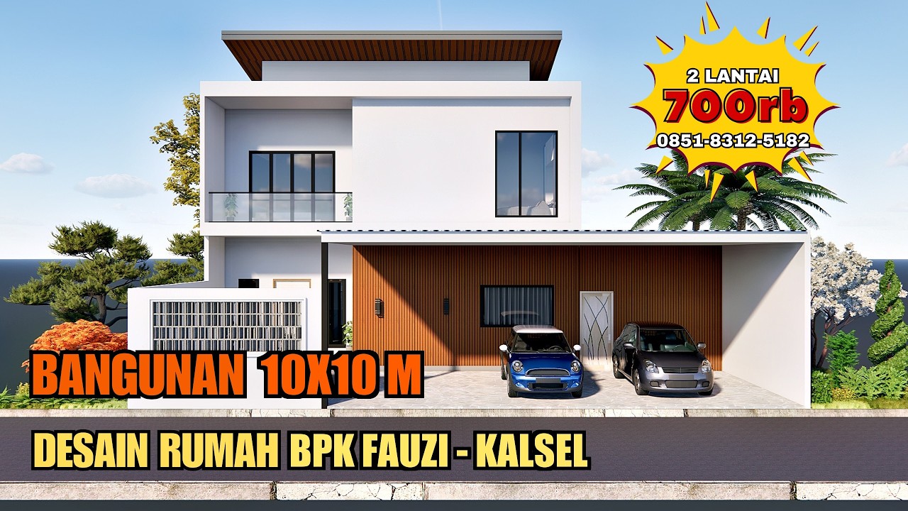 Desain Rumah 10x10 M 2 Lantai | Jasa Desain Rumah Bpk Fauzi, Kalsel