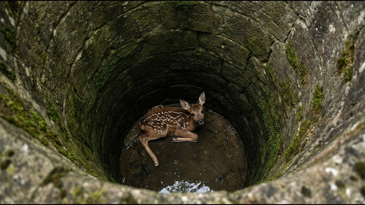 No Way Out! Rescuers Race Against Time to Save a Fawn from a Dark Well