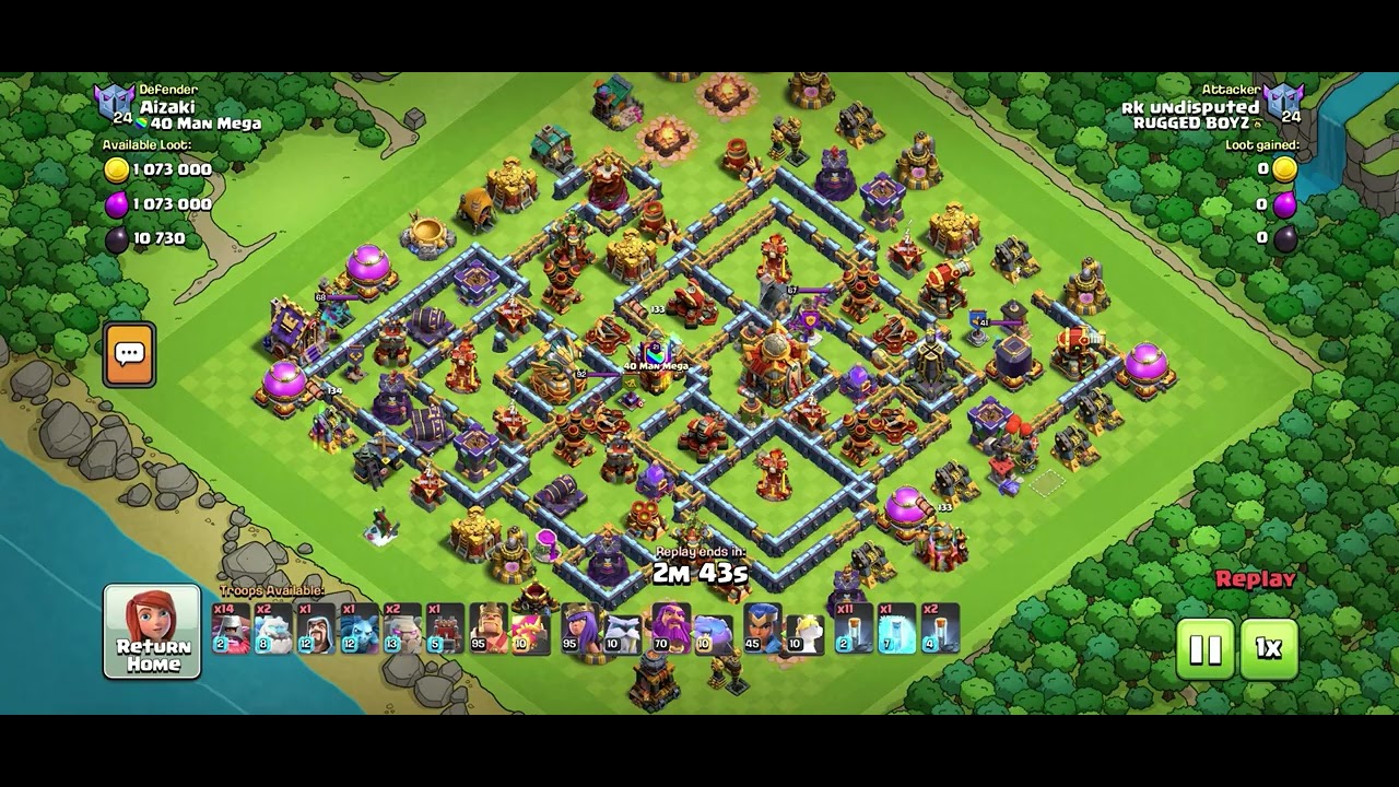 Best Attack Strategy for TH16❤️ Golem,Thrower & Totem spell💪  Easy 