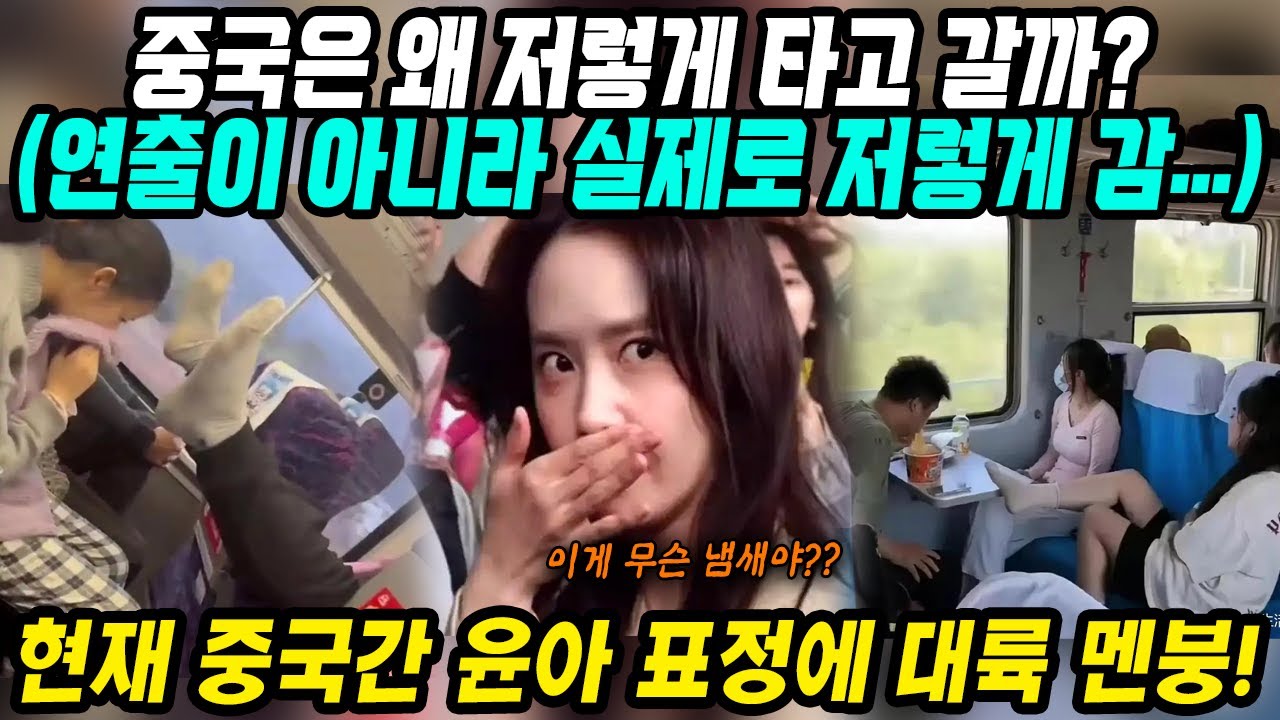 중국반응│윤아도 인상쓰게 만든 중국의 향기│중국은 왜 저럴까? 기차 안에서도 예외없는 중국인들의 비매너 모음│이 영상들이 연출이 아니라는게 더 충격│중국어로[路]
