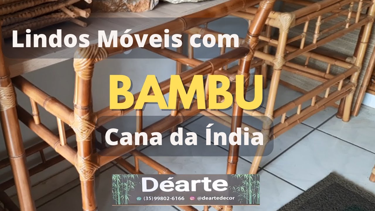 Mestre bambuzeiro mostra seus Móveis com bambu cana da índia