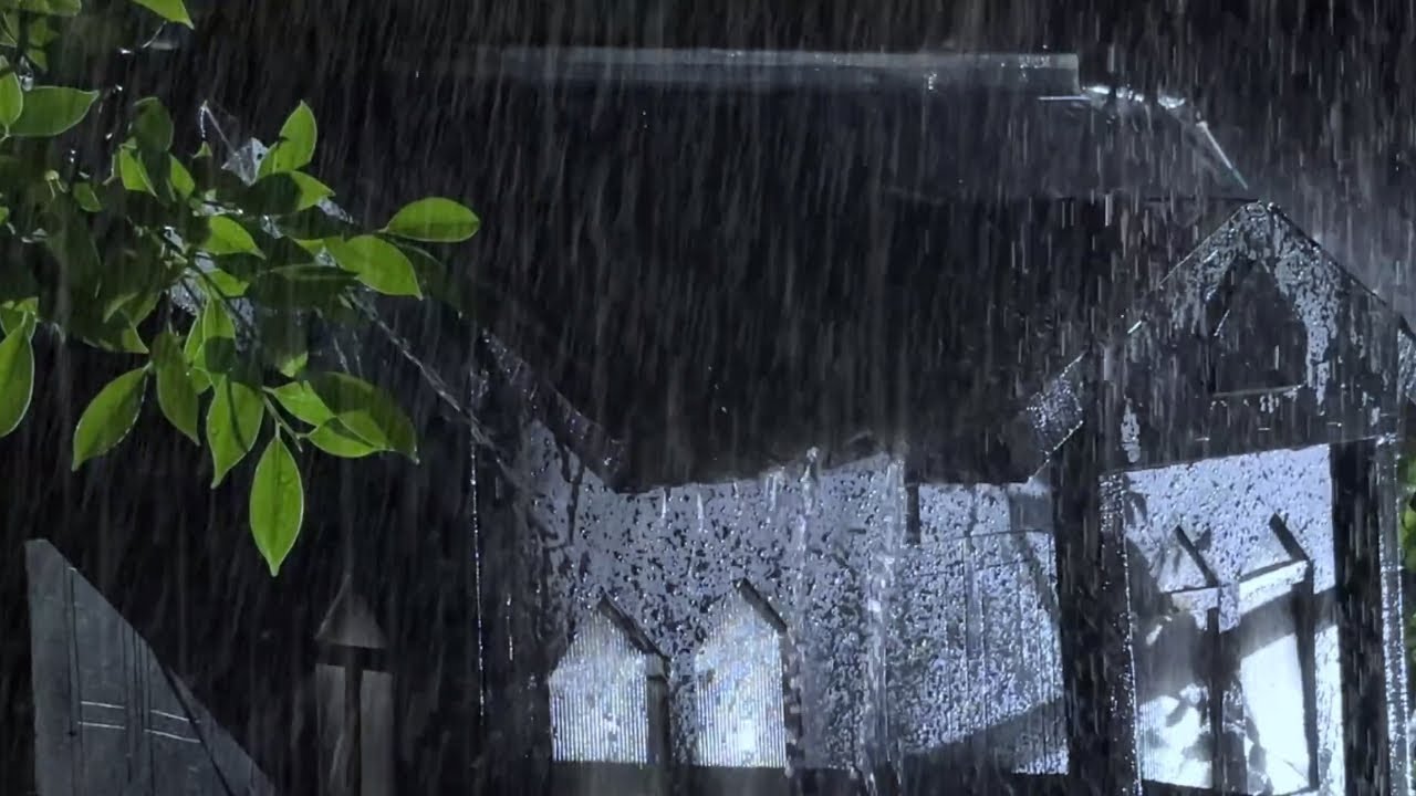 Heavy Rain at Night for Deep Relaxation | Sleep & Calm ASMR Sounds