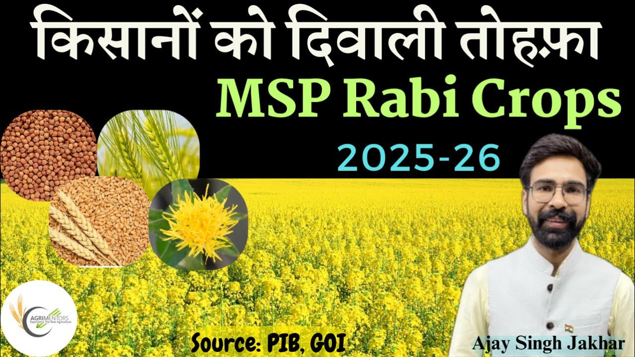 Minimum Support Price 2025-26 Rabi Season Crop | न्यूनतम समर्थन मूल्य | MSP