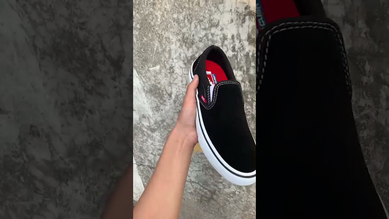 SEPATU VANS SLIP ON PRO BLACK/WHITE ORIGINAL TERBARU 2021 !!!