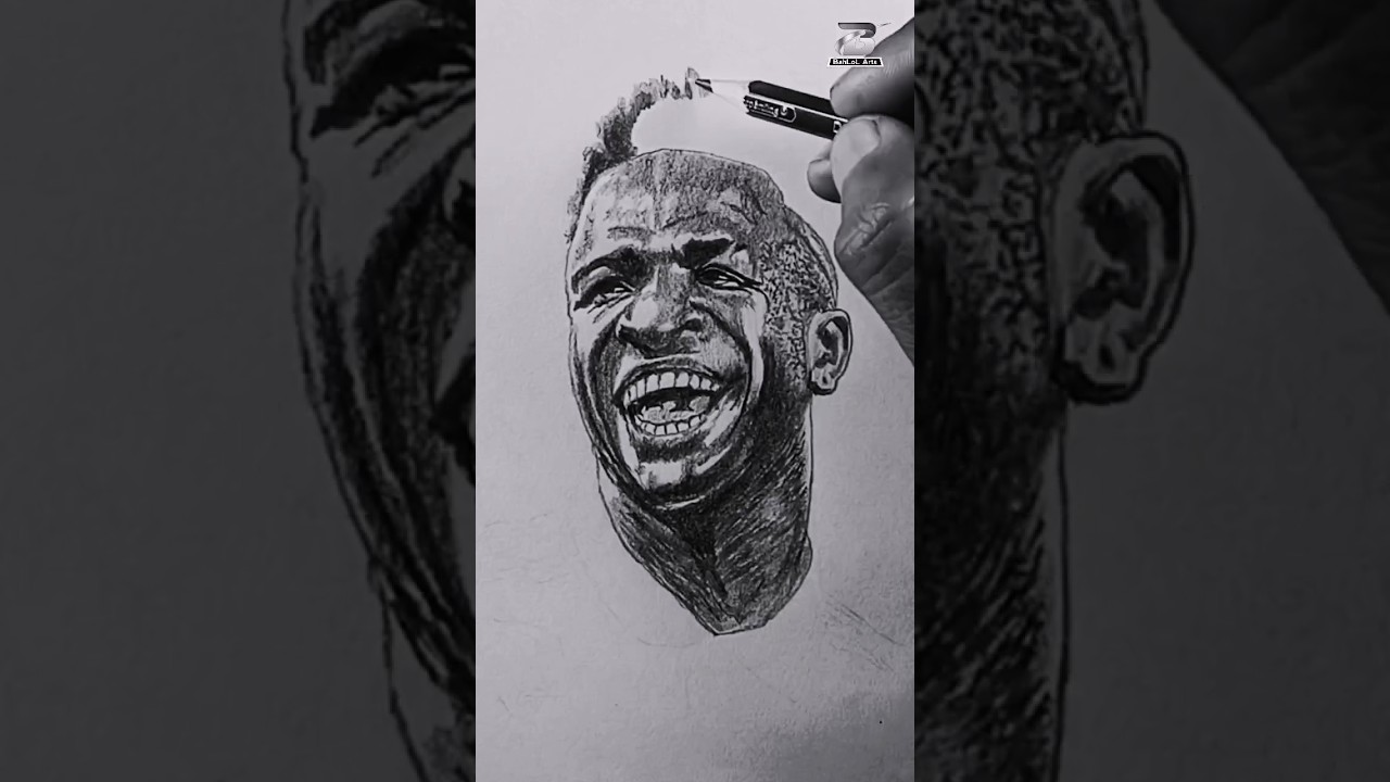 How To Draw Real Madrid Players #shorts #drawing #viniciusjr