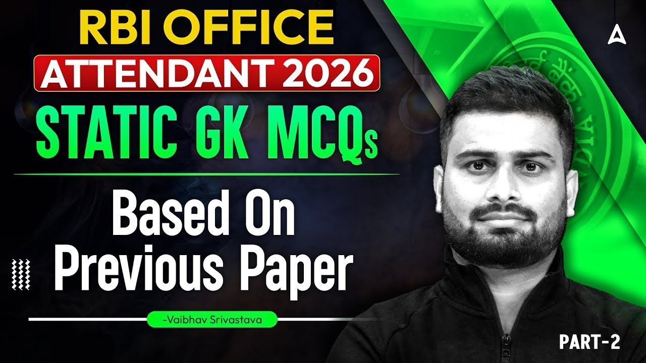 Static GK for RBI Attendant 2026 | Based on Previous Year Paper | Static GK Part #2 | By Vaibhav Sir