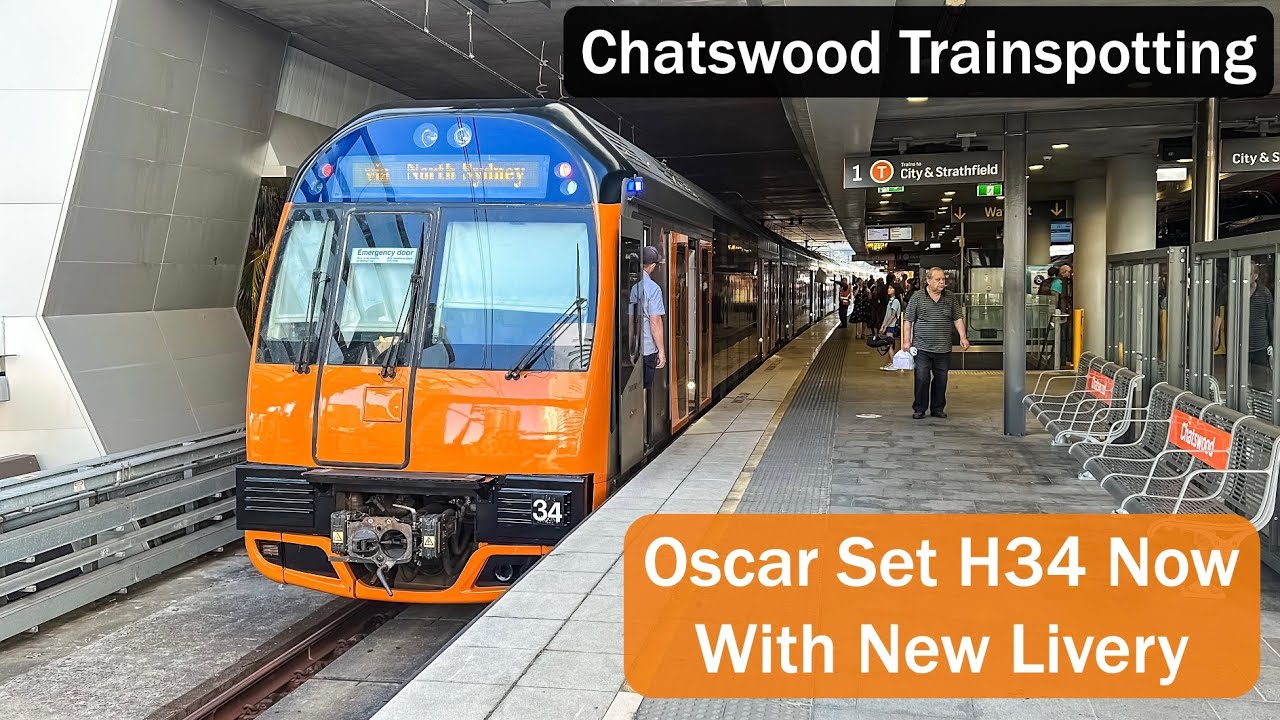 Transport for Sydney Vlog 1063: Oscar Set H34  Now With New Livery + Chatswood Trainspotting
