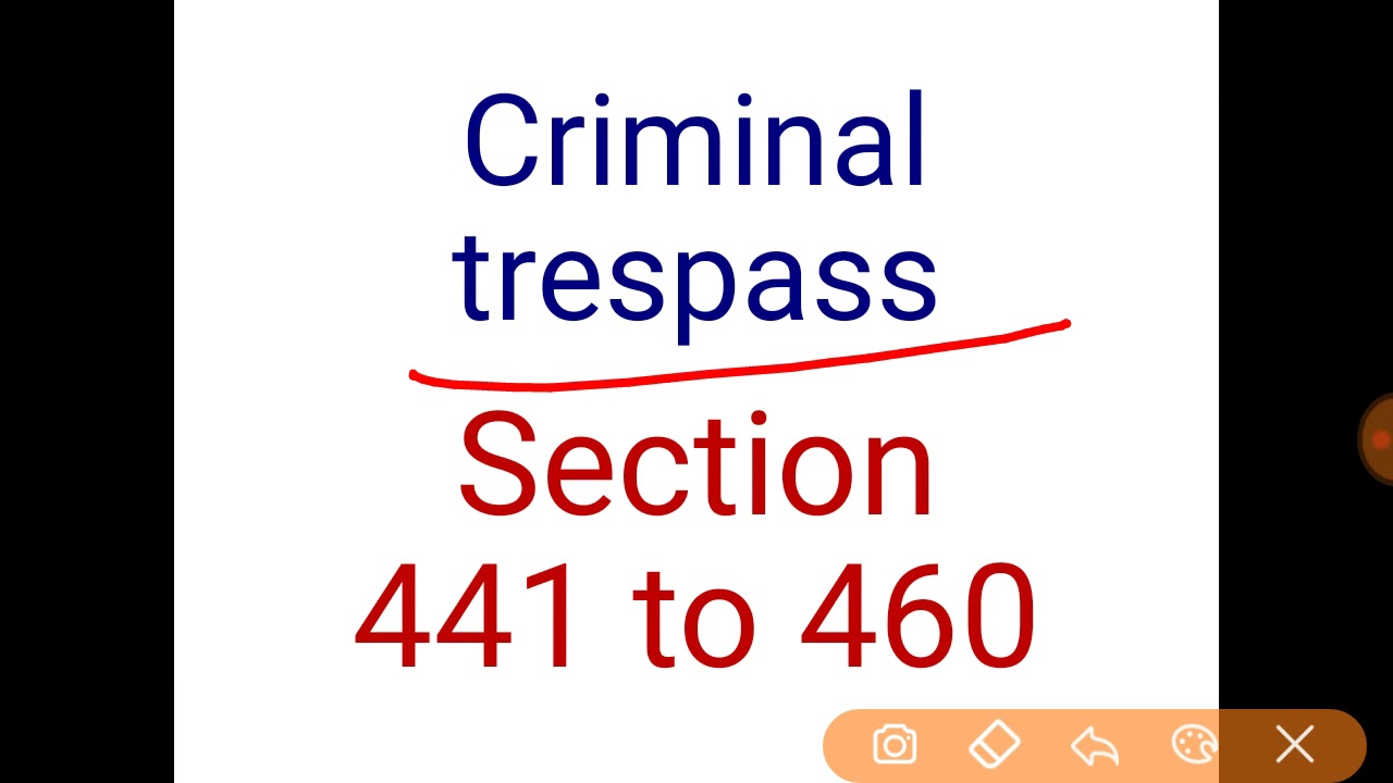 Criminal trespass |section 441 to 460|ipc