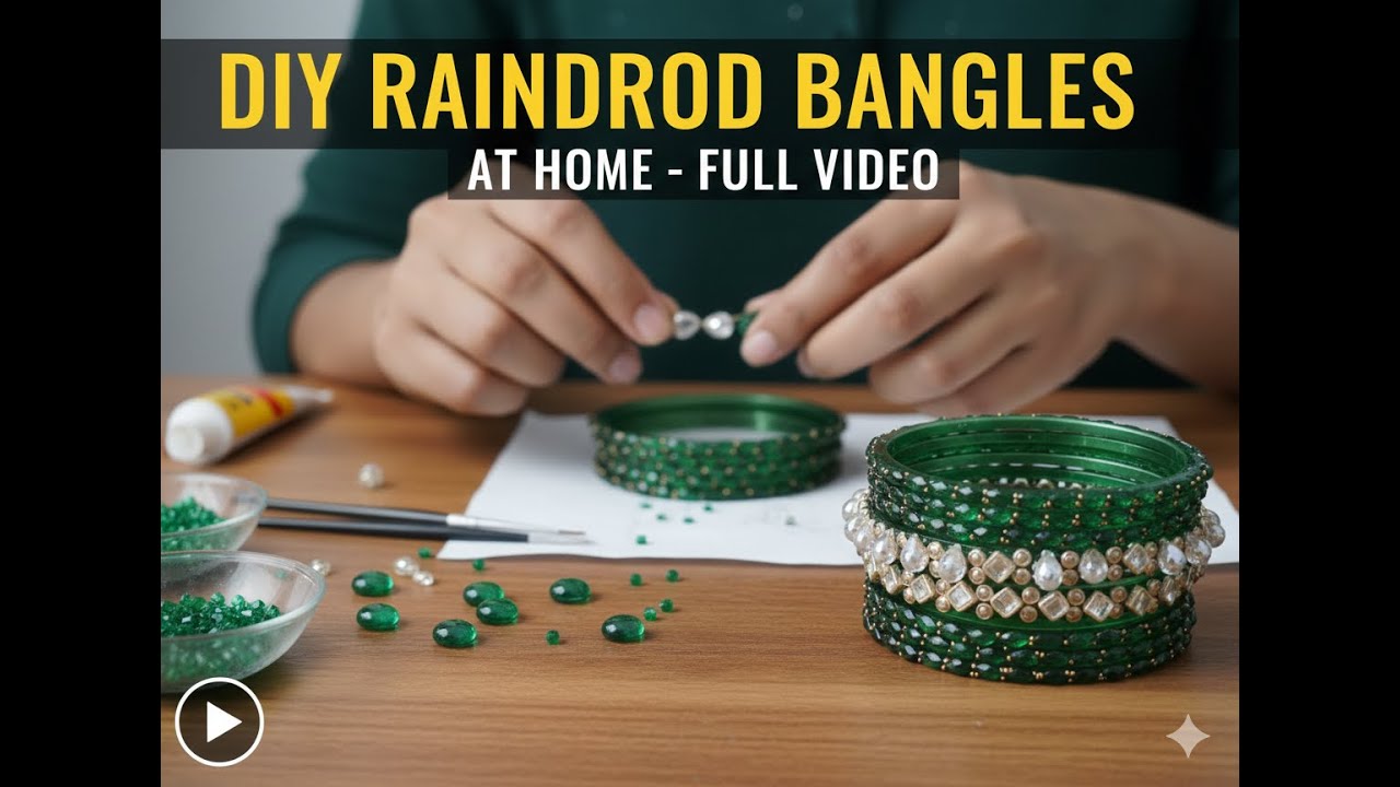 How to making rain drop #Bangle's at home yt # viral # trending# glass #handmade # diy # stonework #