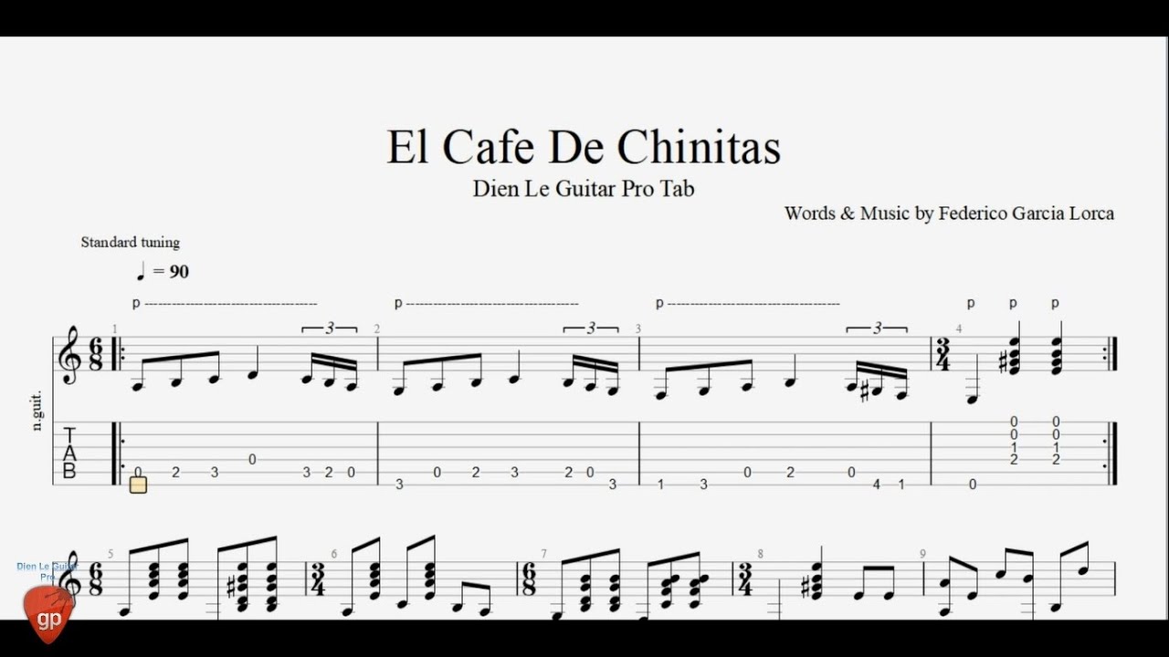 El Cafe De Chinitas by Federico Garcia Lorca - Guitar Pro Tab