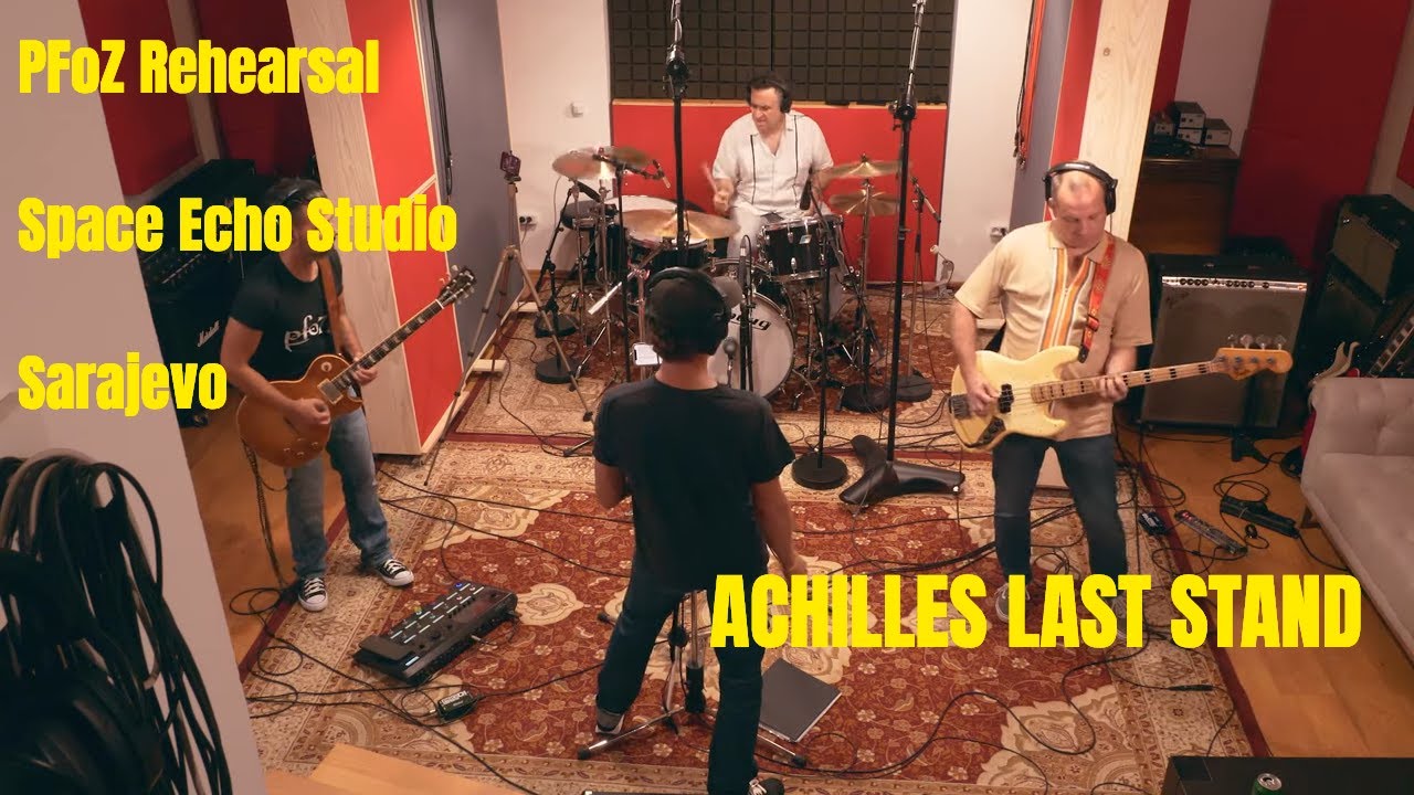 Sarajevo Rehearsal: PFoZ working on Achilles Last Stand, Space Echo Studio