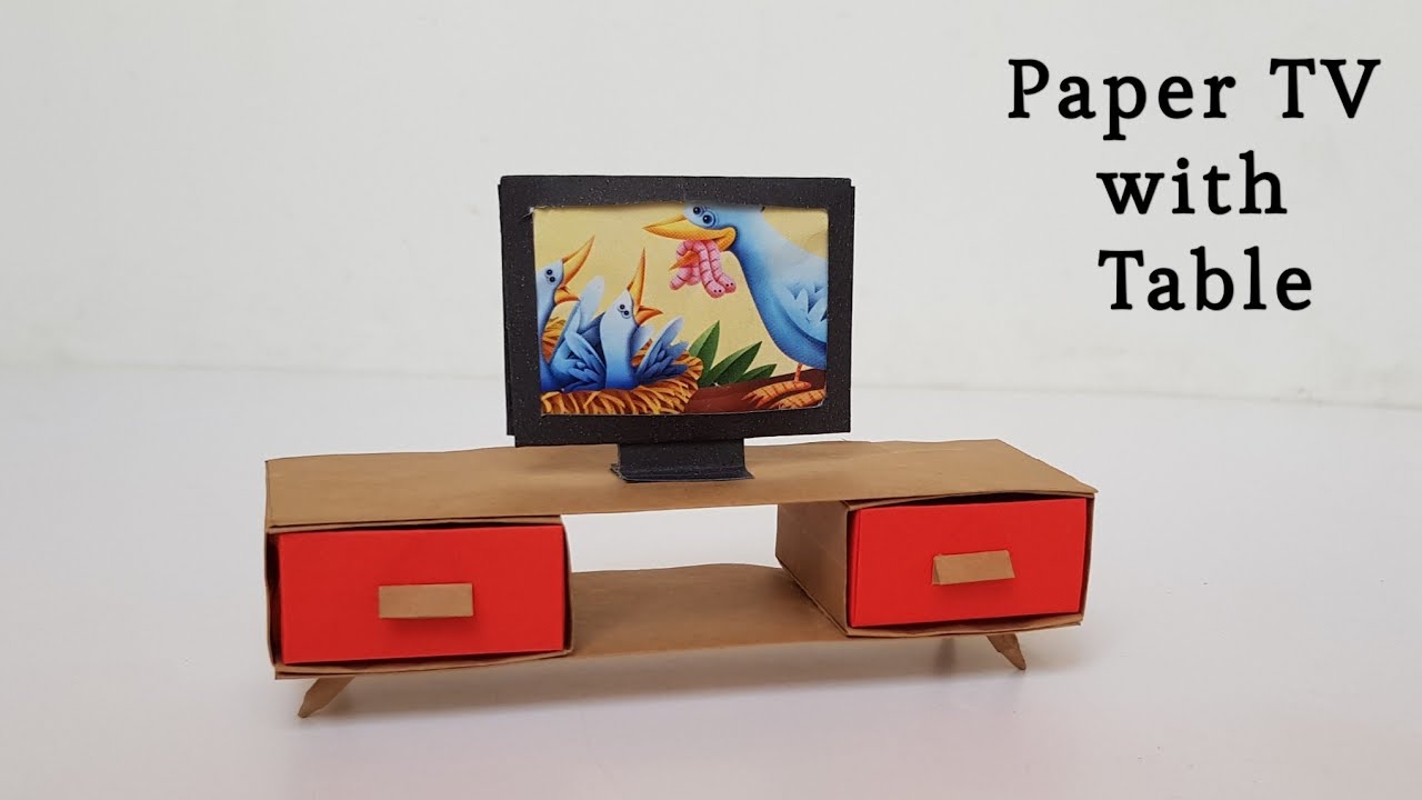 Easy origami TV with Stand | Origami miniature | Paper miniature for dollhouse | Mini paper things