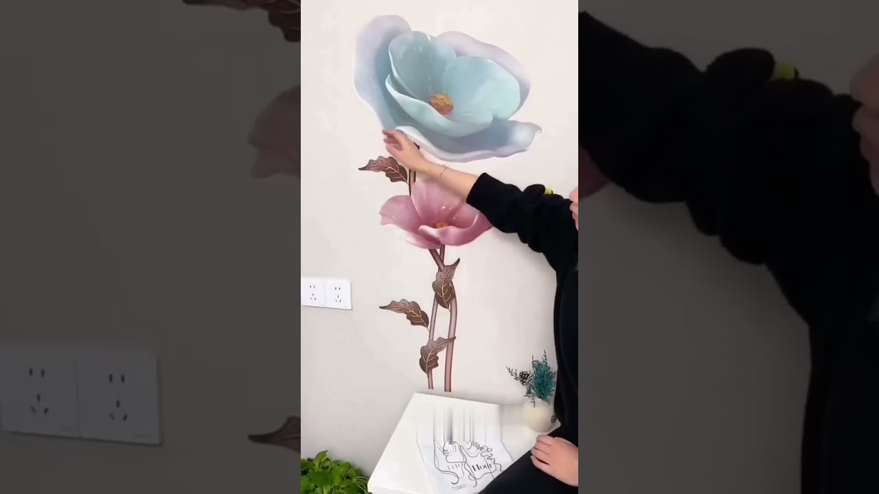 Product Link in the Comments! Modern Blossom Lotus Self-Adhesive Wall Sticker