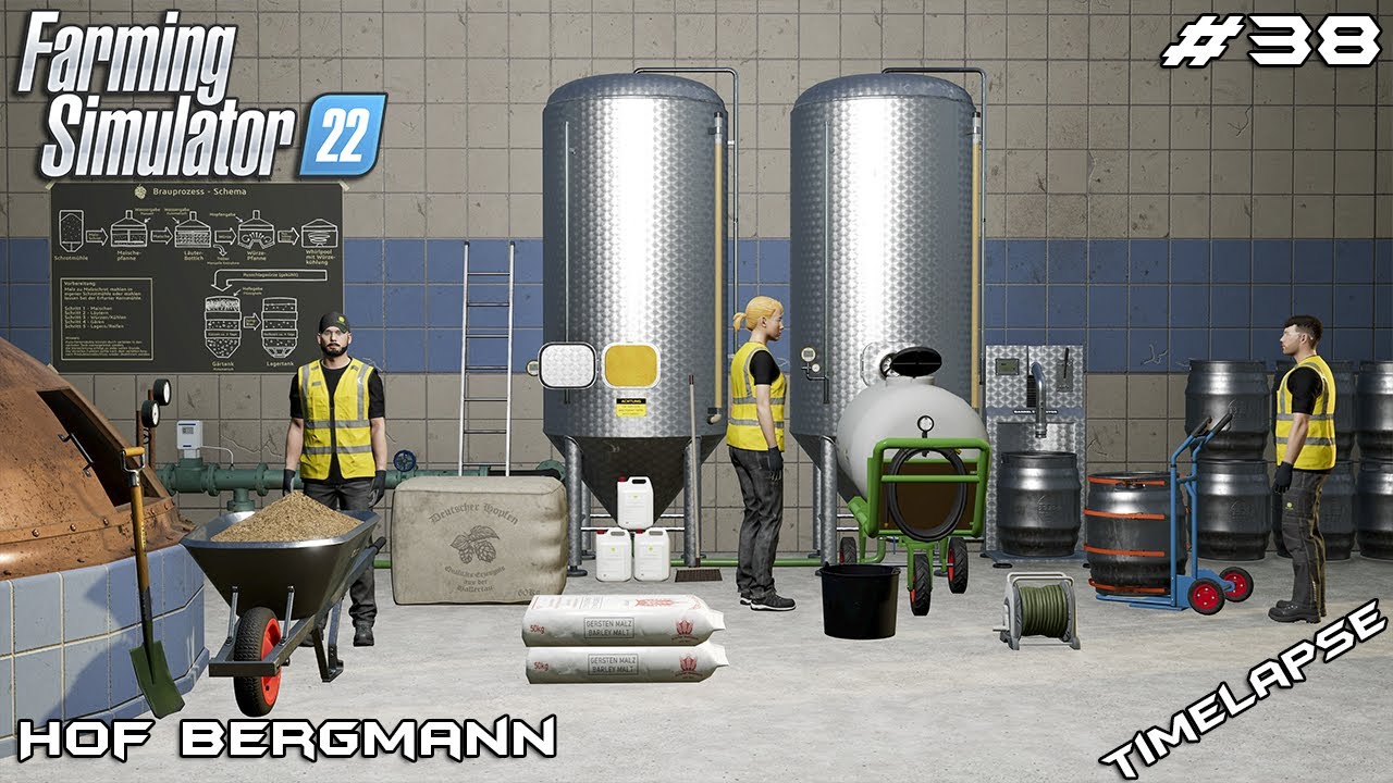 Full BEER PRODUCTION from MALT to BEER in KEGS | Hof Bergmann | Farming Simulator 22 | Episode 38