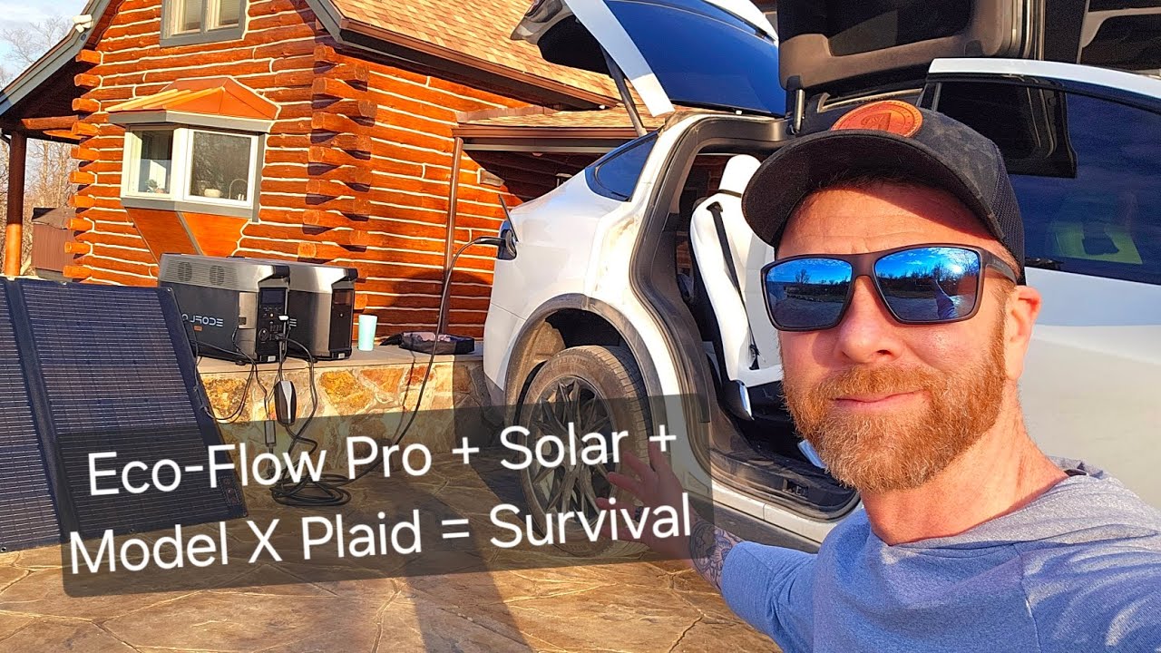 Eco-Flow + Solar + Tesla Model X = off-grid Survival option!!! Eco-flow electric vehicle charging!